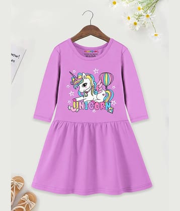 Trampoline Cotton Blend Frock For Girls ( Pack of 1 , Multicolor )