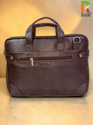 Office Laptop Bag With Shoulder Brown Colour
