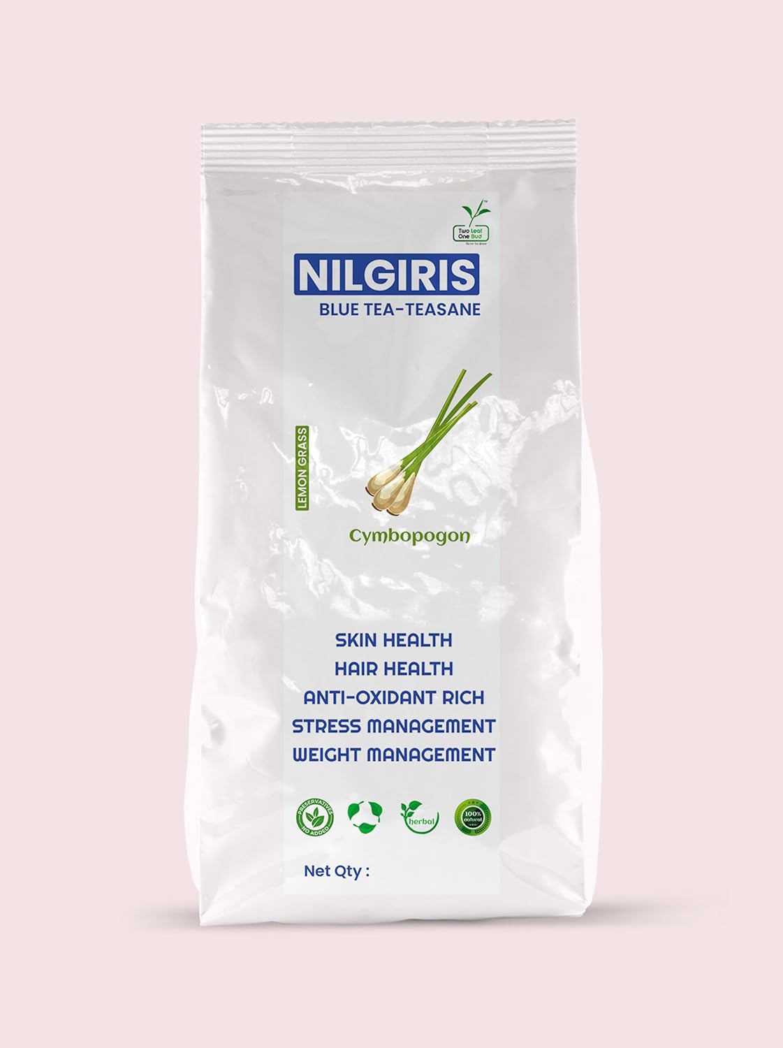 Two Leaf One Bud Nilgris Blue Tea - Teasane - Lemon Grass 100 Gms