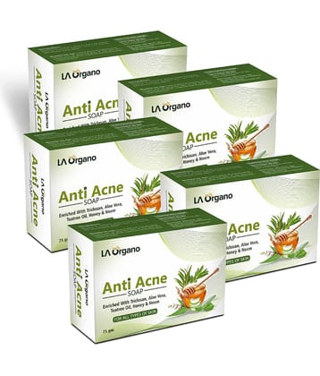 LA ORGNO Anti Acne Soap For Remove Acne, Blemishes & Scars Soap -  75 gms each Pack of 5