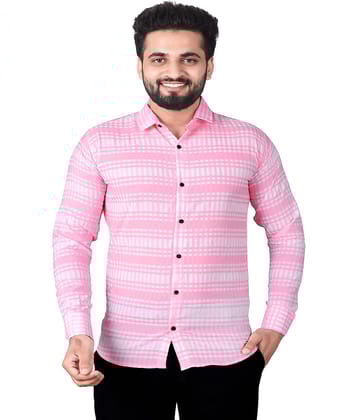 JEEVAAN - THE PERFECT FASHION Cotton Blend Slim Fit Checks Full Sleeves Men's Casual Shirt - Pink ( Pack of 1 )