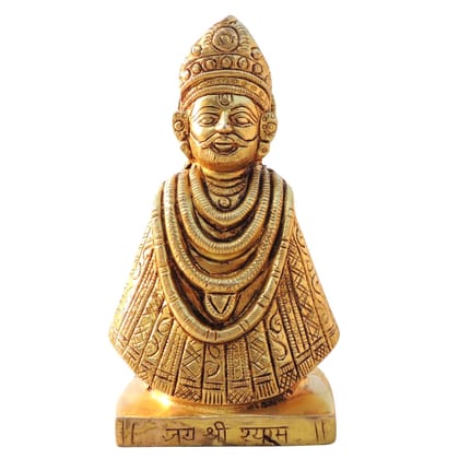 Brass Khatu Shyam God Idol – Traditional Brass Religious Statue, Height : 5.7 Inch (BSMAS1305 Y)