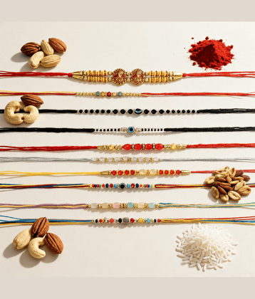 Fashion Frill Multicolor Rakhi for Brother (Pack Of 10)