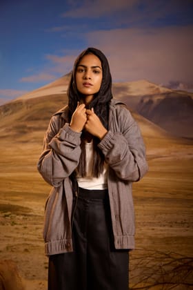 The Evening Hoodie - Herringbone-XS