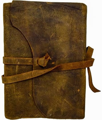 100 % Genuine Vintage Leather Diary With Recycled Handmade Paper A5 Diary Unruled 200 Pages (Brown)