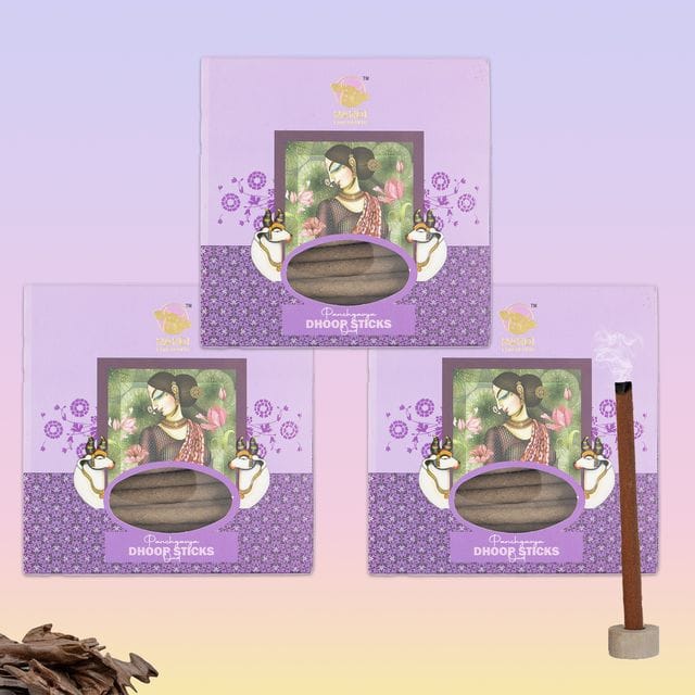Nandi Panchgavya 100 Percent Cow Dung Dhoop Sticks for Pooja (Oud Fragrance -Pack of 3,150 Sticks)