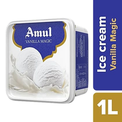 Amul Ice Cream - Vanilla Magic, 1 L Tub - 1000 mL - 1000 mL - One tub