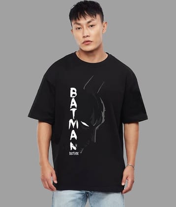 Leotude Men Cotton Blend Oversized Fit Printed T-Shirt ( Black )