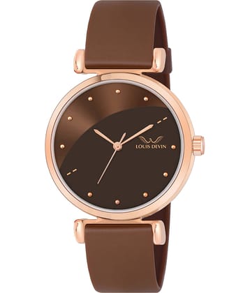 LOUIS DEVIN Brown Silicon Analog Womens Watch