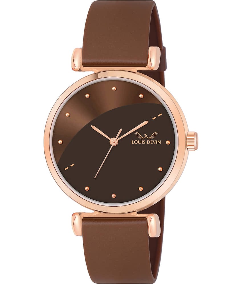 LOUIS DEVIN Brown Silicon Analog Womens Watch