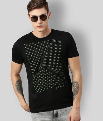 Huetrap Pack of 1 Cotton Blend Regular Fit Men's T-Shirt ( Black )
