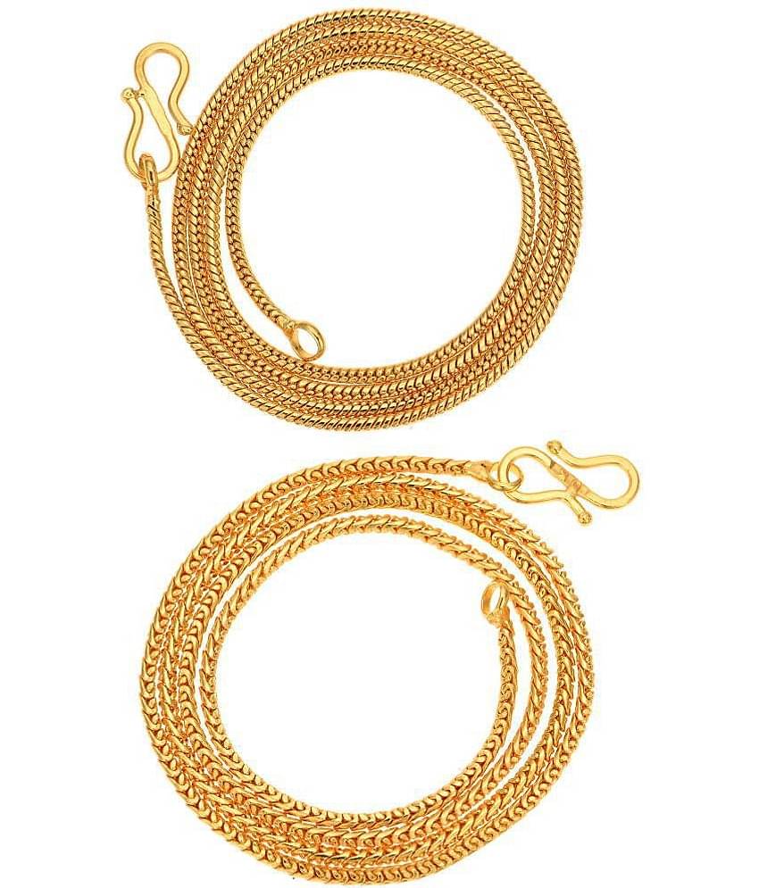 AanyaCentric Combo of 2 Gold Plated 28inches Long Fashion Chain