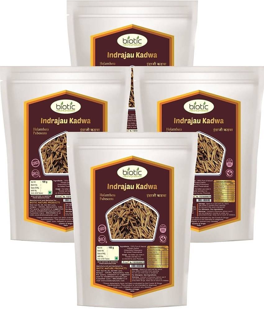 Biotic Indrajav Kadwa - Indrajao Seeds - Indrajau Kadwa 400 gm Pack of 4