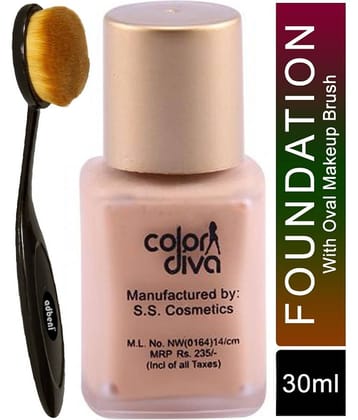 Color Diva Oval Brush & Liquid Foundation Beige 30 g