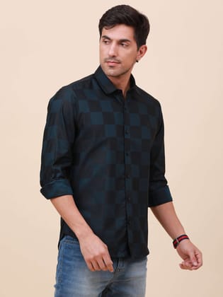 Navy Check Pocketless Shirt-S
