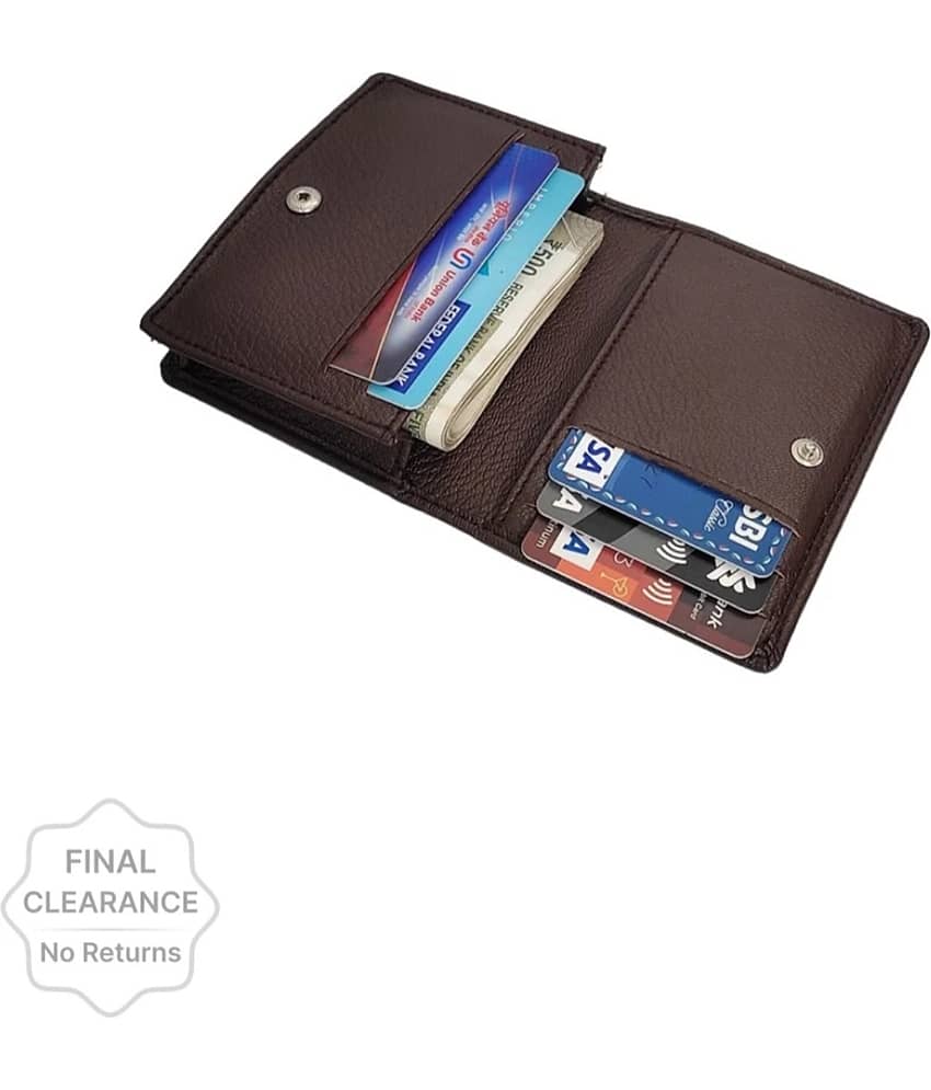HIDEFLIX Faux Leather Solid Men's Money Clipper With 6 Slots For Card ( Brown , Pack of 1 )