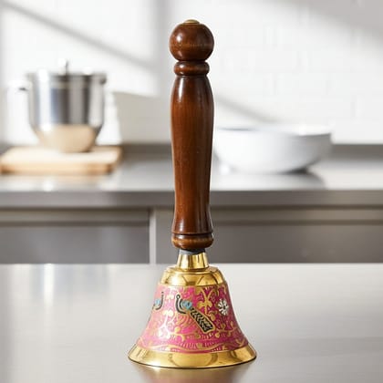Brass Pooja Hand Bell, Ghanti, Height : 6.2 Inch (FMAS625 C)