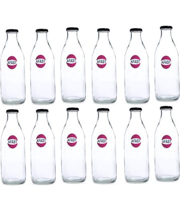 Afast Glass Storage Bottle, Clear, Pack Of 12, 300 ml