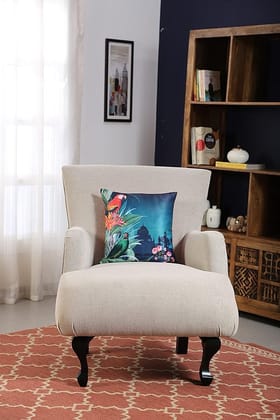 Koko Decorative Polyester Cushion Cover 16 x 16 Inch | Natural Soft Textured Green Solid Colour Fabric | Square Pillow Covers for Bed, Sofa, Chair Seat | Pack of 1