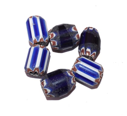 Chevron Glass  beads, 6-layer glass chevron beads, Venetian chevron, trade bead Venetian, African trade bead, vintage Murano glass beads , BWSRON-026-Per Packet of 6 Pieces (50 Gram) / Irregual Size