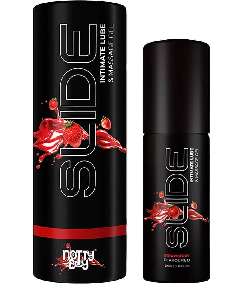 NottyBoy Slide Strawberry Flavoured Water Based Lube and Message Gel - 100ml