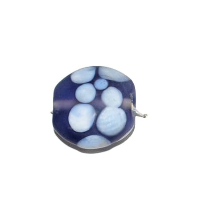 Handmade Fancy Lampwork Glass Beads For Jewelry Making Necklace , Earring and Bracelet (Flat Round) SFL-659-Per Packet 25 Pcs / 22X12 MM