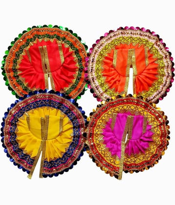 Cherry Tree Radha Krisha Multicolor Silk Dress ( Pack of 4 )