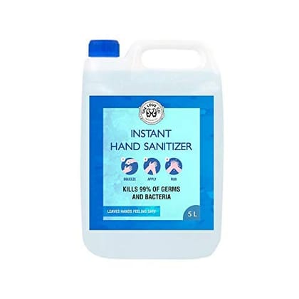 The Love Co Instant Sanitizer Gel| WHO Recommended 80% Alcohol | Alcohol Based Hand Sanitizer 5 Litre| Hand Cleansing Gel| For All Skin Types| Hand Cleanser