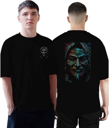 VEE SAA Cotton Regular Fit Printed Half Sleeves Men's Round T-Shirt - Black ( Pack of 1 )