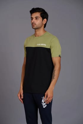 Go Devil Printed Green & Black T-Shirt for Men