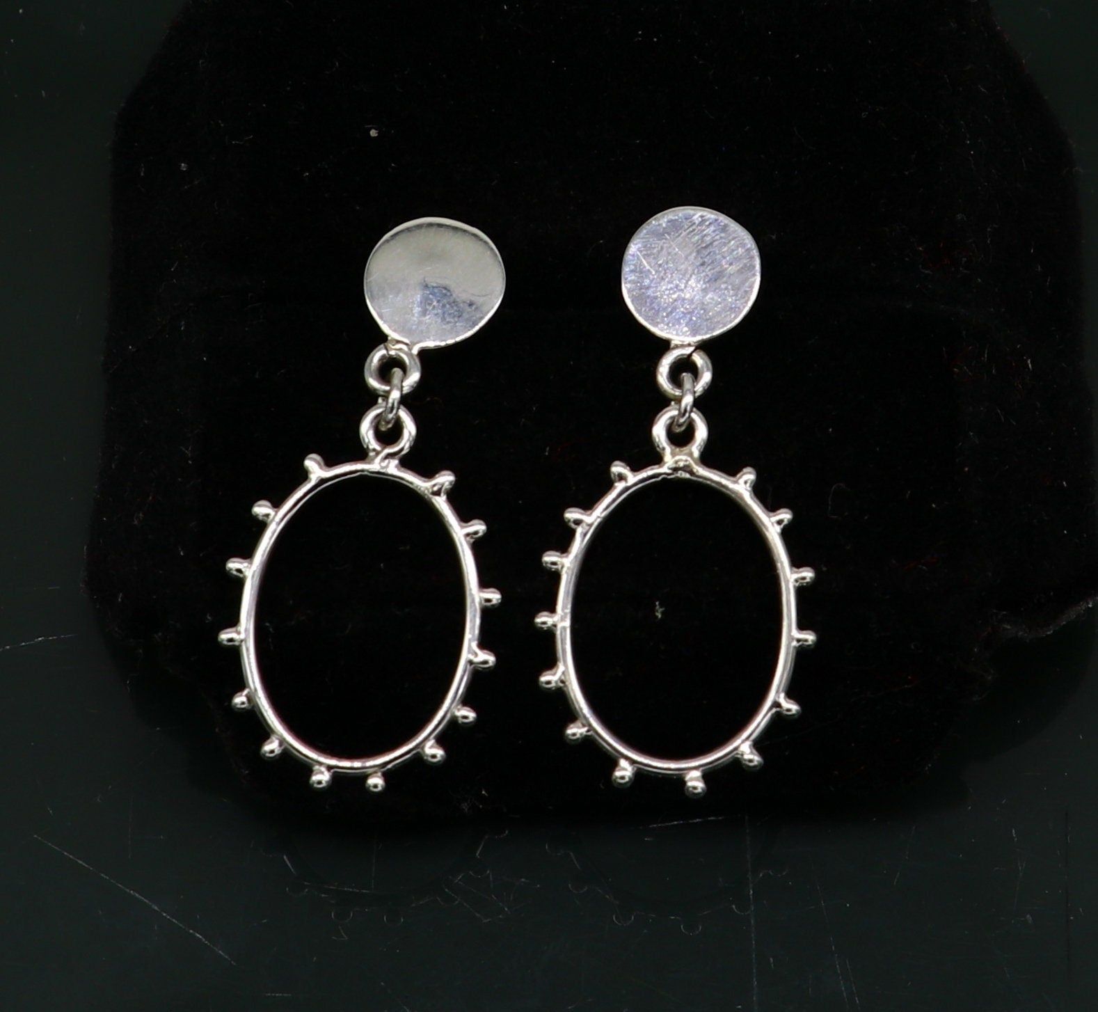 Vintage customized pure e925 sterling silver stud earring, excellent fancy elegant dainty light weight earrings best gifting ear654