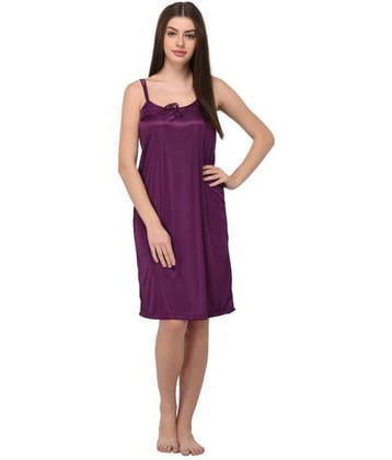 You Forever Satin Nighty & Night Gowns - Purple