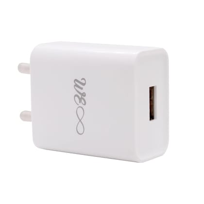WALTA ELITE PB 31 Single Port USB Fast Charger 12W,Wall Charger Adapter with 1mtr Micro USB Cable Included, White)