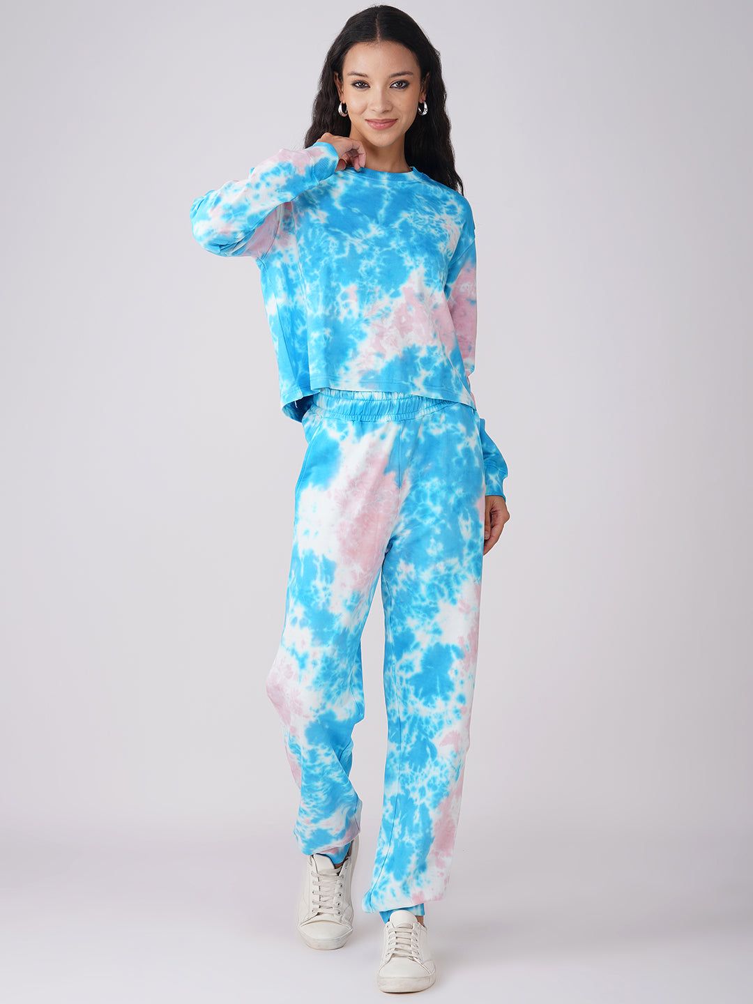 Women's Aqua with Pastel Pink Coords-Aqua Blue / S