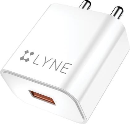 LYNE By U&I 15 W Quick Charge 2.4 A Wall Charger for Mobile with Detachable Cable  (White, Cable Included)