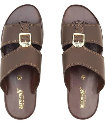 Aerowalk Brown Men's Leather Slipper