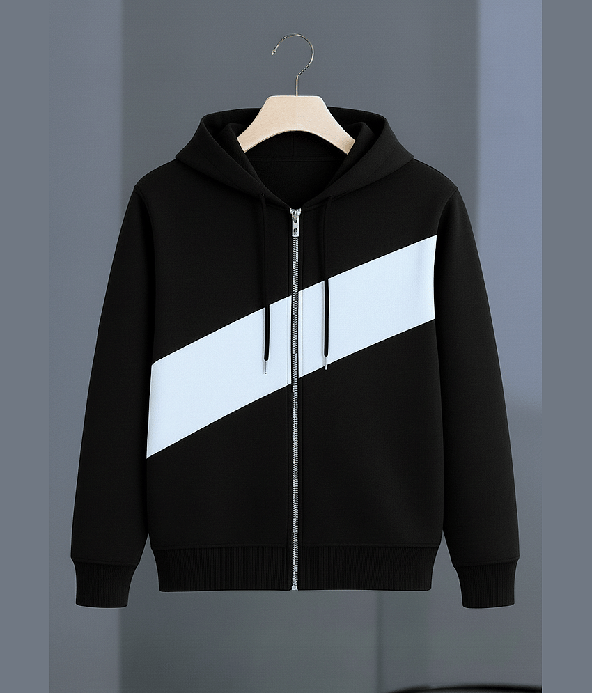 Try This Cotton Blend Hooded Men's Sweatshirt - Black ( Pack of 1 )