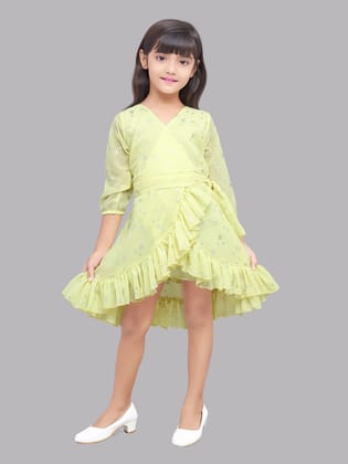 Pink Chick Wrap Star Dress -Yellow-14-15y / Yellow