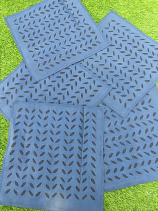 Navy Pure Cotton Applique Cushion Covers Blue-Set of 2
