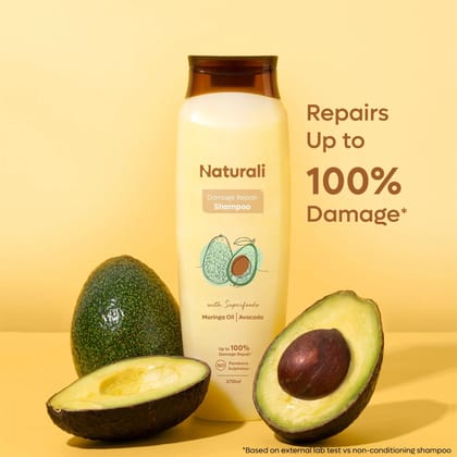 Naturali Damage Repair Shampoo with Avocado and Moringa Oil-370ml