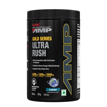 GNC AMP Gold Series Ultra Rush Blue Raspberry