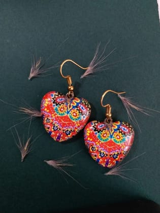 MULTI COLOR HEART EARRING