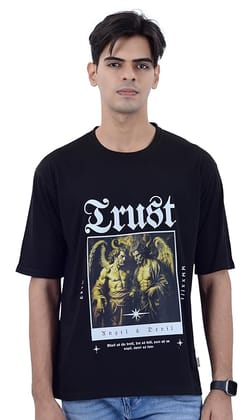 Miller Johnson Mens Cotton Oversized Graphic Print T-Shirt