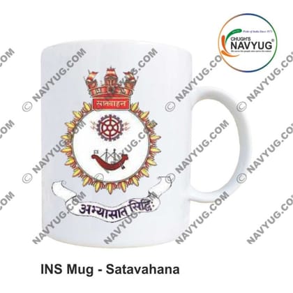 ArmyNavyAir INS Satavahana Mug (350ml) | Premium Ceramic Crest Mug | Defence Memorabilia