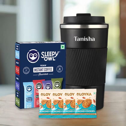 Premium Personalized Gifts: Tumbler, Sleepy Owl & Cookies