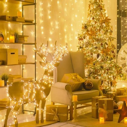 SPARKWORLD 35 Meter Yellow LED Ladi String Lights (Pack of 3) | Decorative Fairy Lights for Diwali, Weddings, Balcony & Festive Decor