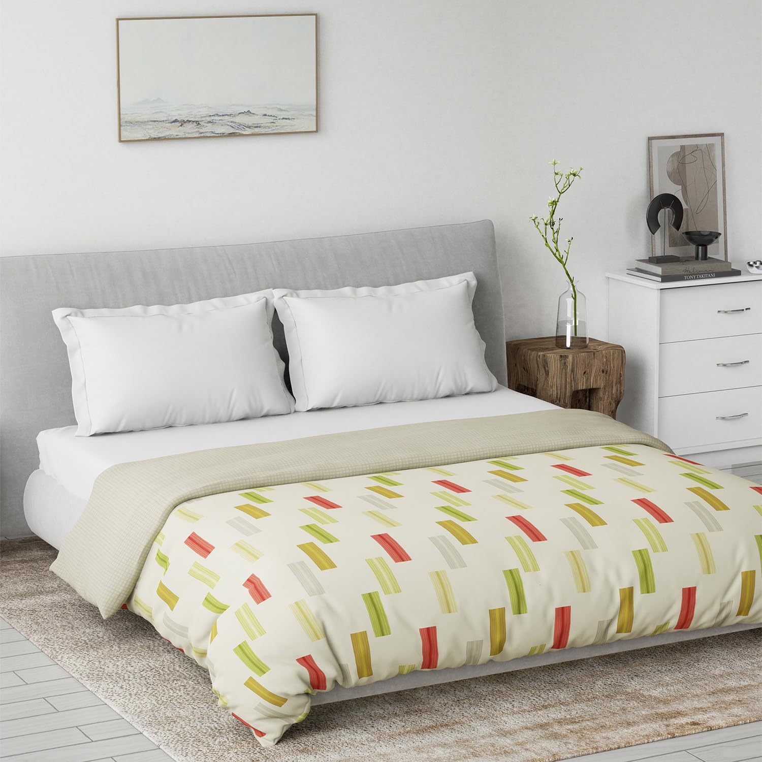 DDECOR - Primary Collection 100% Cotton Stripes Pattern VOIL Queen Dohar |229 CM X 254 CM| - Yellow