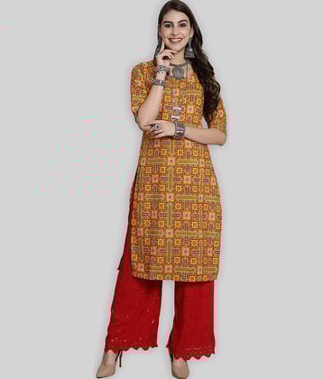 7Threads Crepe Printed Straight Women's Kurti - Multicolor ( Pack of 1 )