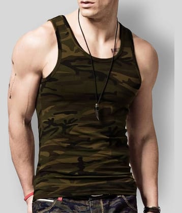 Veirdo Pack of 1 Cotton Sleeveless Vest For Men ( Multicolor )