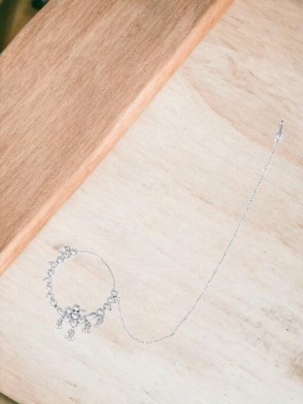 Jadau/Paachi Kundan Silver Nose Ring